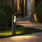 Ray Contemporary Metal Cylindrical Hollow Outdoor Path Light, Black