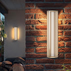 Ray Modern Semi-Cylindrical Outdoor Metal/ Wall Lamp, Clear/Black