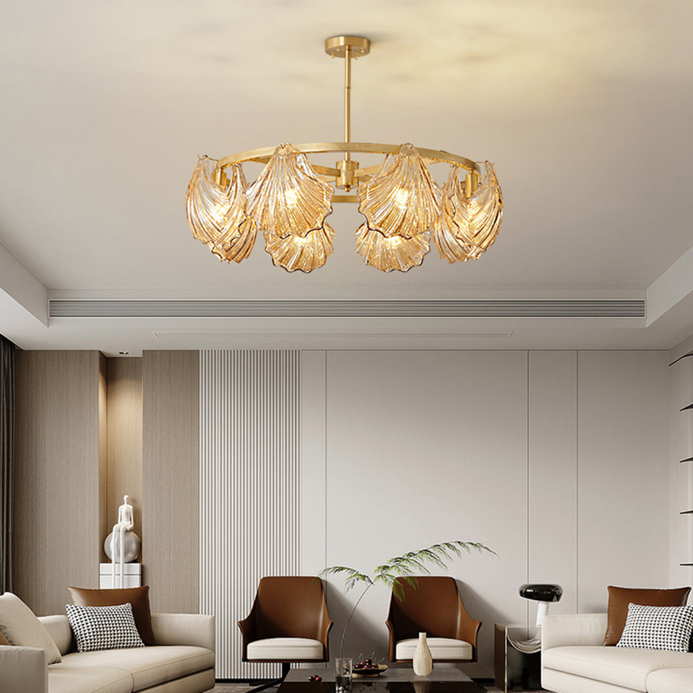 Kristy Modern Annular Metal And Glass Pendant Light, Black/Gold
