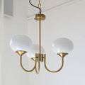 Valentina Retro Art Deco Globe Chandelier, White/Pink/Beige