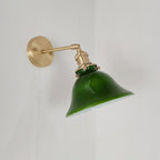 Tiffany Vintage Foldable  Wall Lamp, Green/White