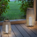 Ray Retro Lantern Solar/Rechargeable Outdoor Floor Lamp, Brown