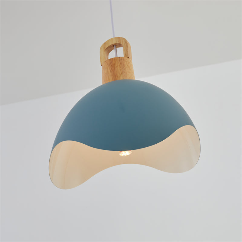 Valentina Colorful Shade Single Pendant Lights, Wood & Metal