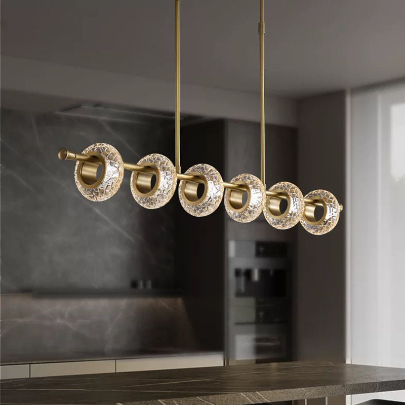 Kristy Modern Luxury metal/Glass Pendant Light, Gold