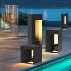 Ray Minimalist Waterproof Cuboid Rechargeable/Solar Lamp de Table, Black/White