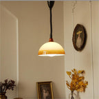 Valentina Retro LED Round Pendant Light Adjustable Brown Dining Room