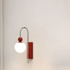 Valentina Modern LED Indoor Wall Lamp Red/Coffee Metal/Glass Bedroom