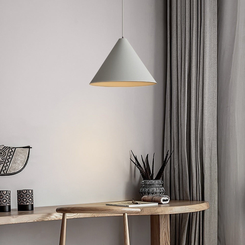 Arisha Minimalist Cone Metal Pendant Light, Grey