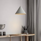 Arisha Minimalist Cone Metal Pendant Light, Grey