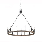 Silva Modern Industrial LED Chandelier Black Metal Living Room