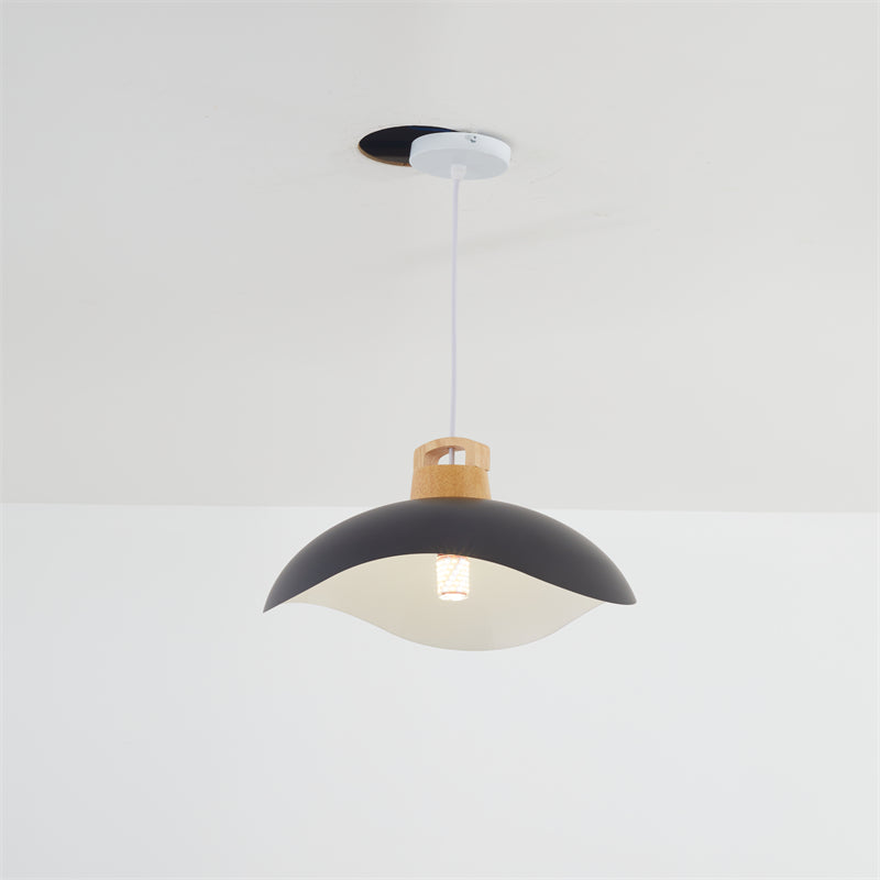 Valentina Colorful Shade Single Pendant Lights, Wood & Metal