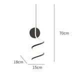 Arisha Modern LED Art Interior Wall Light Spiral, Black & White