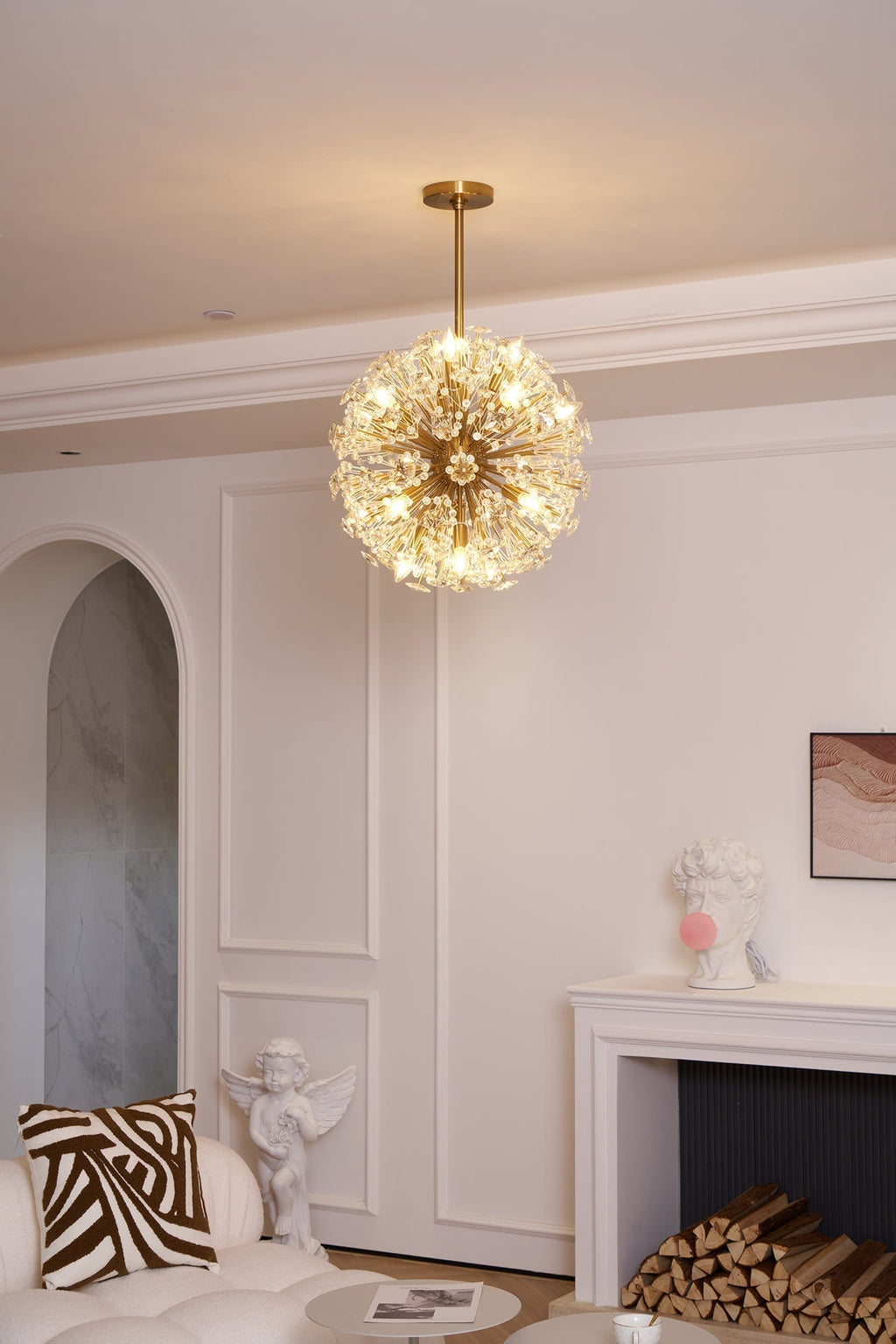 Aurora Chandelier Dickinson Gold Crystal Starburst