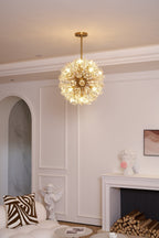Aurora Chandelier Dickinson Gold Crystal Starburst