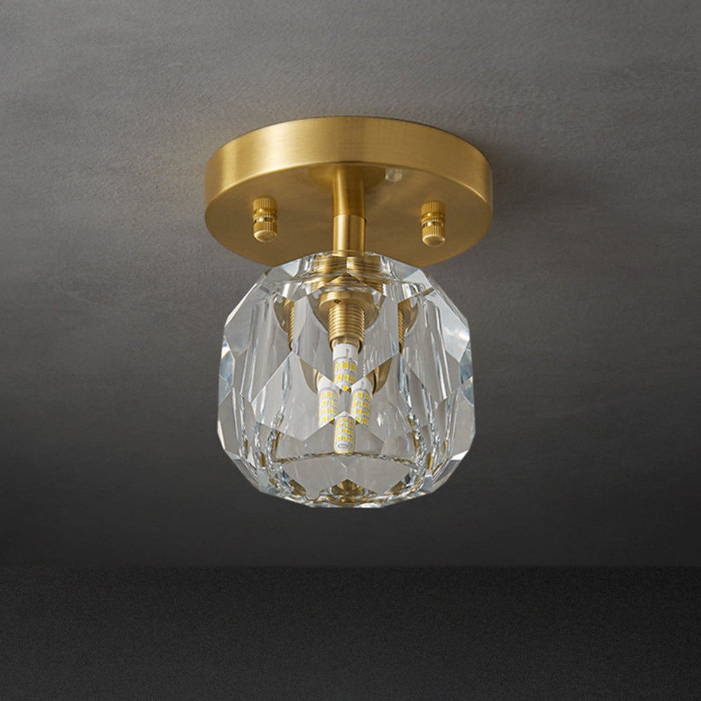 Kristy Luxury Diamond Metal/ Flush Mount Ceiling Light, Gold