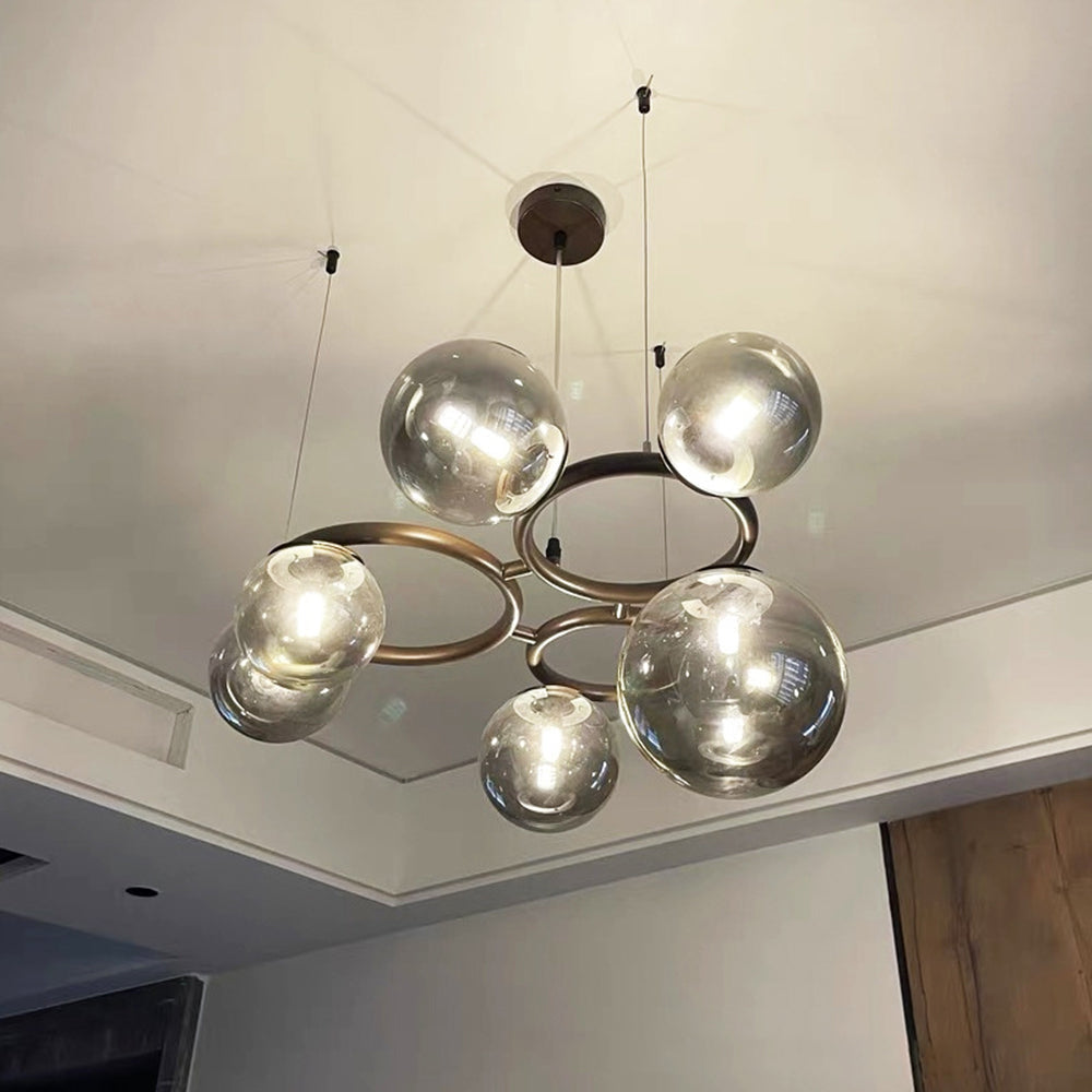 Valentina Modern Designe Wave Metal/Glass Pendant Light, White/Gold