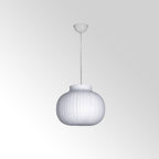 Ritta French Vintage White Pendant Light, Synthetic Silk