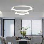 Arisha Pendant Light Rond Modern,  Black/White, Dining Room