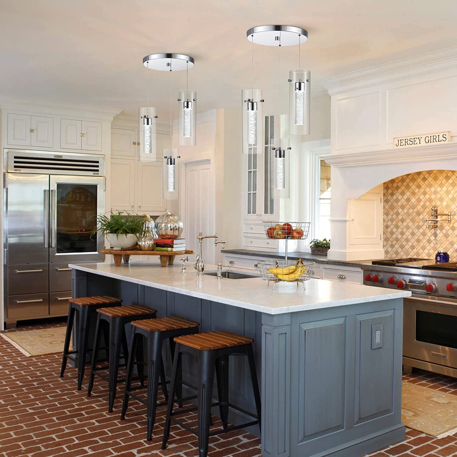 Arisha Glass Pendant Light  Cluster Brass Modern Dimmable