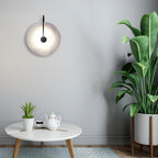 Arisha Round Bedside Wall Light, Artificial Marble, Gold & Black
