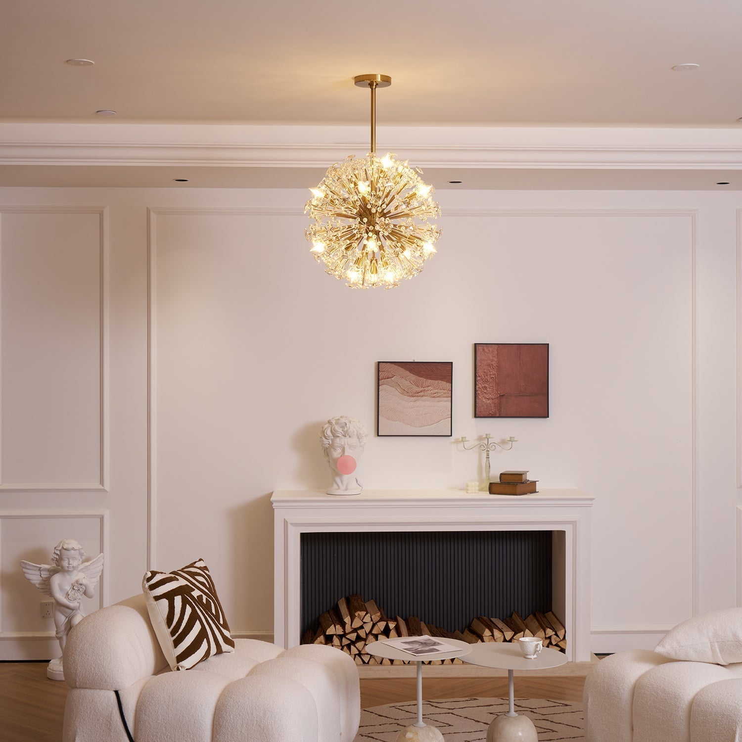 Aurora Chandelier Dickinson Gold Crystal Starburst