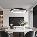 Arisha Pendant Light Rond Modern,  Black/White, Dining Room