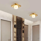 Arisha Nordic Retro LED Flush Mount Ceiling Light Metal Glass Corridor