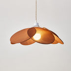 Ritta Minimalist Fabric Flower Pendant Light, Orange/Brown/Beige