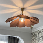 Ritta Pendant Light Vintage Rustic Wabi Sabi, Fabric, White/Brown