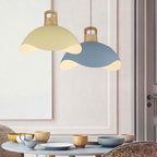 Valentina Colorful Shade Single Pendant Lights, Wood & Metal