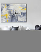 Gray Yellow Oil Painting Hand Painted