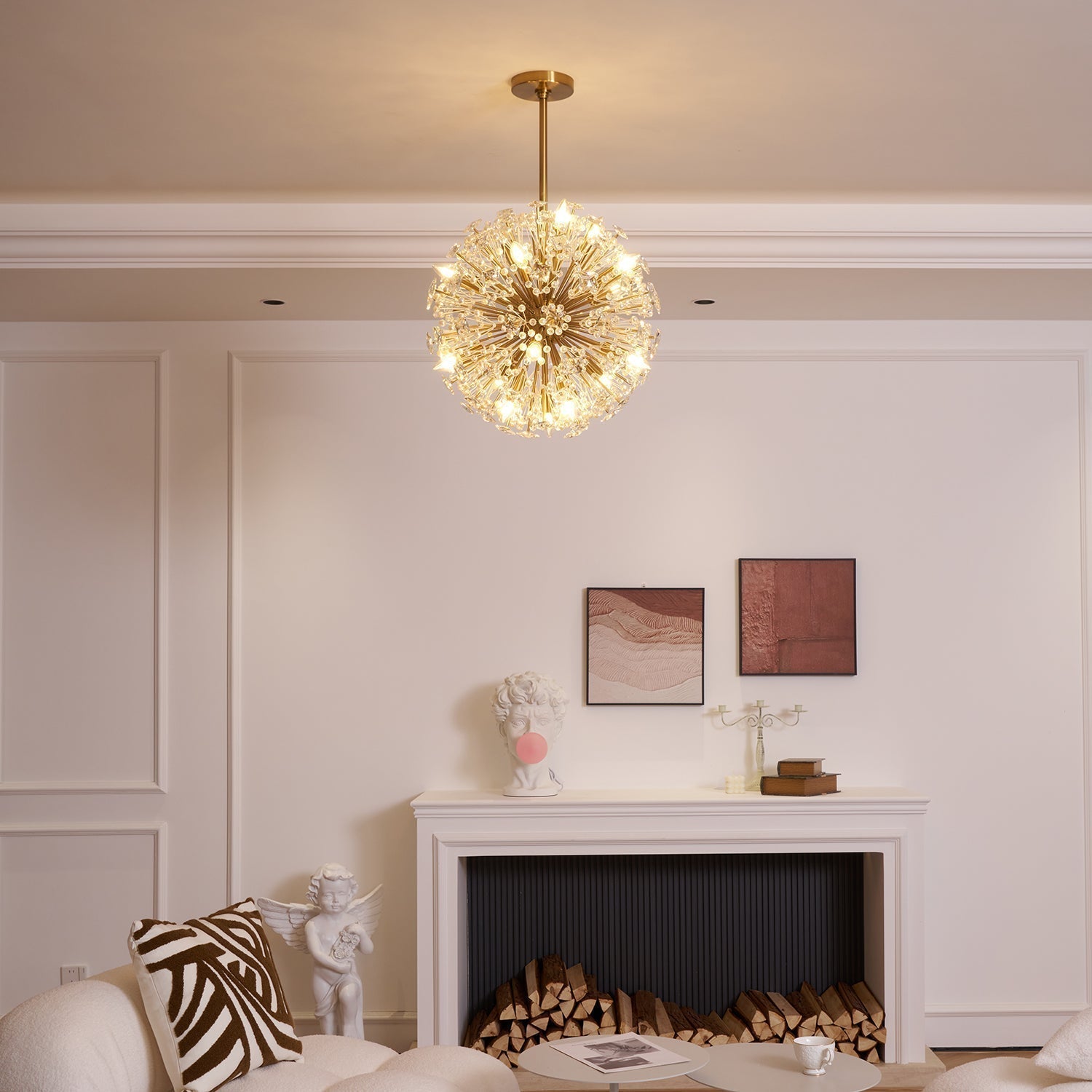 Aurora Chandelier Dickinson Gold Crystal Starburst