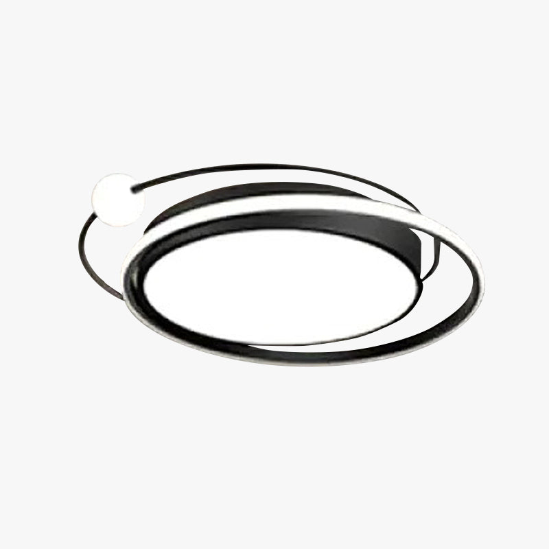 Arisha Modern Multi Orbit Flush Mount Ceiling Light, Black/Gold