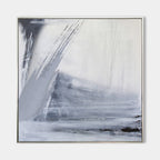 Gray White Minimalist Abstract Oil Painting