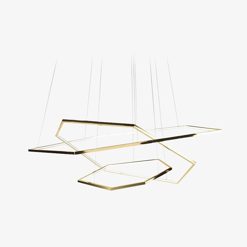 Arisha Minimalist Geomatic Metal Pendant Light, Gold, DIY