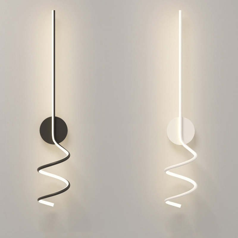 Arisha Modern LED Art Interior Wall Light Spiral, Black & White