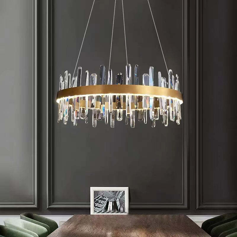Kristy Modern Crystal Ring Chandelier Black&Gold