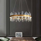 Kristy Modern Crystal Ring Chandelier Black&Gold
