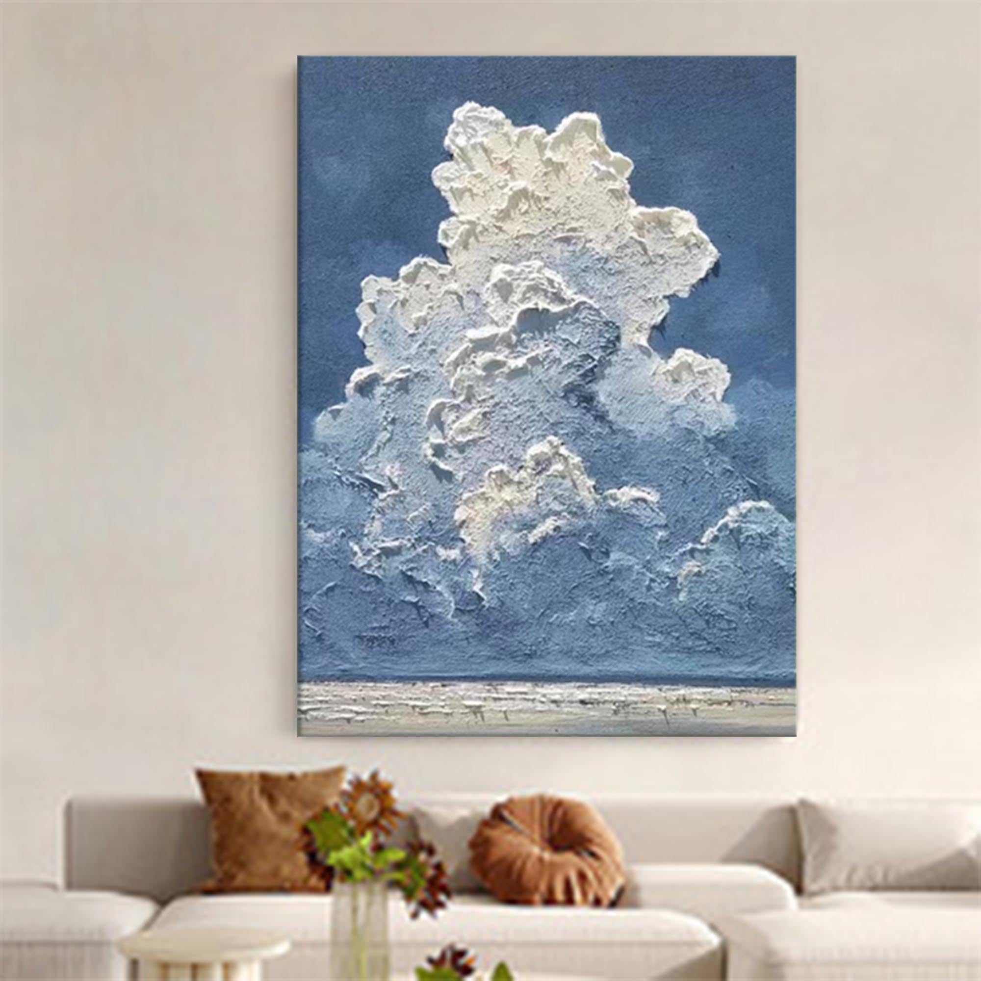 3D Cloud Landscape Textured Sky Wall Art