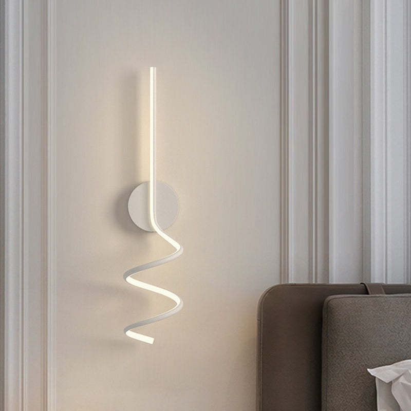 Arisha Modern LED Art Interior Wall Light Spiral, Black & White