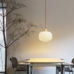 Muto Modern Wood/Glass Pendant Light, White