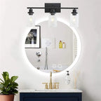 Alessio Industrial Metal/Glass Wall Lamp, Black, Bathroom, Vanity