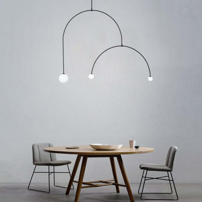 Arisha Minimalist Linear Mobile Pendant Light, Black