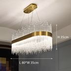 Kristy Modern Round/Rectangular Chain Chandelier, Gold