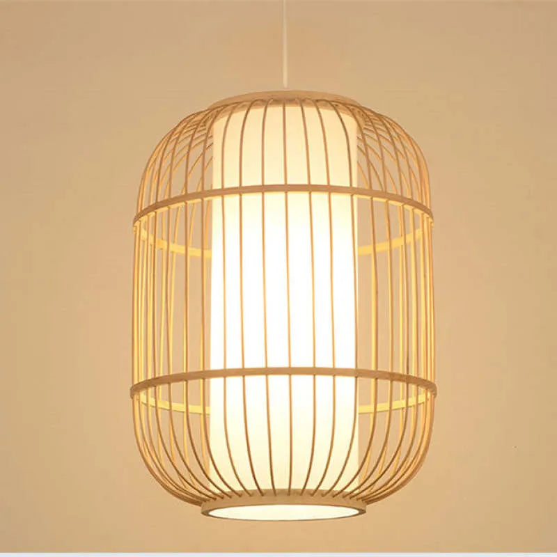 Kuro Hand-Woven Knitted Rattan Bamboo Vintage Pendant Light
