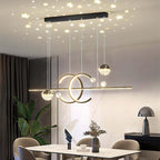 Arisha Pendant Light Double-C, Gold/Black Starry-sky