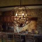 Kristy Rustic Vintage Candle Metal Pendant Light Black/Rust Bedroom