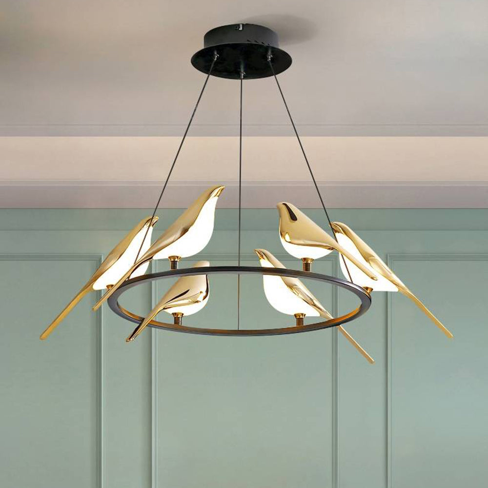 Arisha Modern Bird Pendant Light, Gold & Black, 2 Style