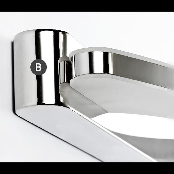 Arisha Minimalist Oval Vanity Wall Lamp, Chrome, Bedroom/Bathroom
