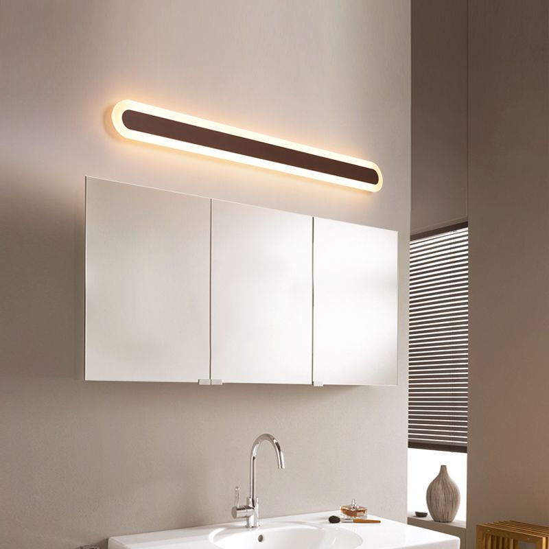 Arisha Modern Linear Vanity Wall Lamp, White/Brown, Bathroom